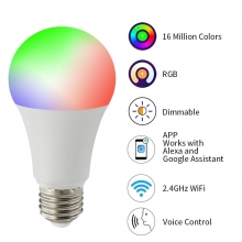 WiFi smart bulb RGBCW dimming color A19 bulb graffiti Smart Life.